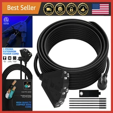 Heavy Duty 8FT Outdoor Extension Cord 14/3 Gauge 3 Prong 3 Outlets 15A 125V