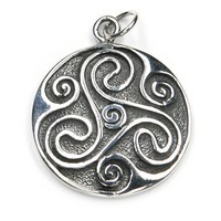 2,3Cm KettenanhäNger Silber 925 Triskele Amulett Keltische Knoten Talisman