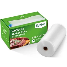 Syntus 8" x 150' Food Vacuum Seal Roll Keeper w/ Cutter Dispenser, Commercial