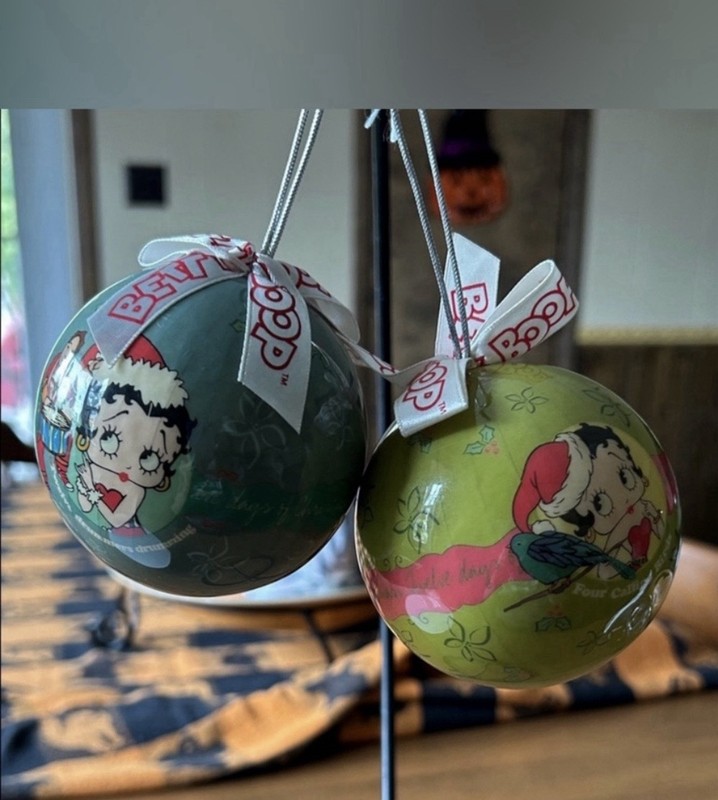 Two Betty Boop Festive Ornaments 2007