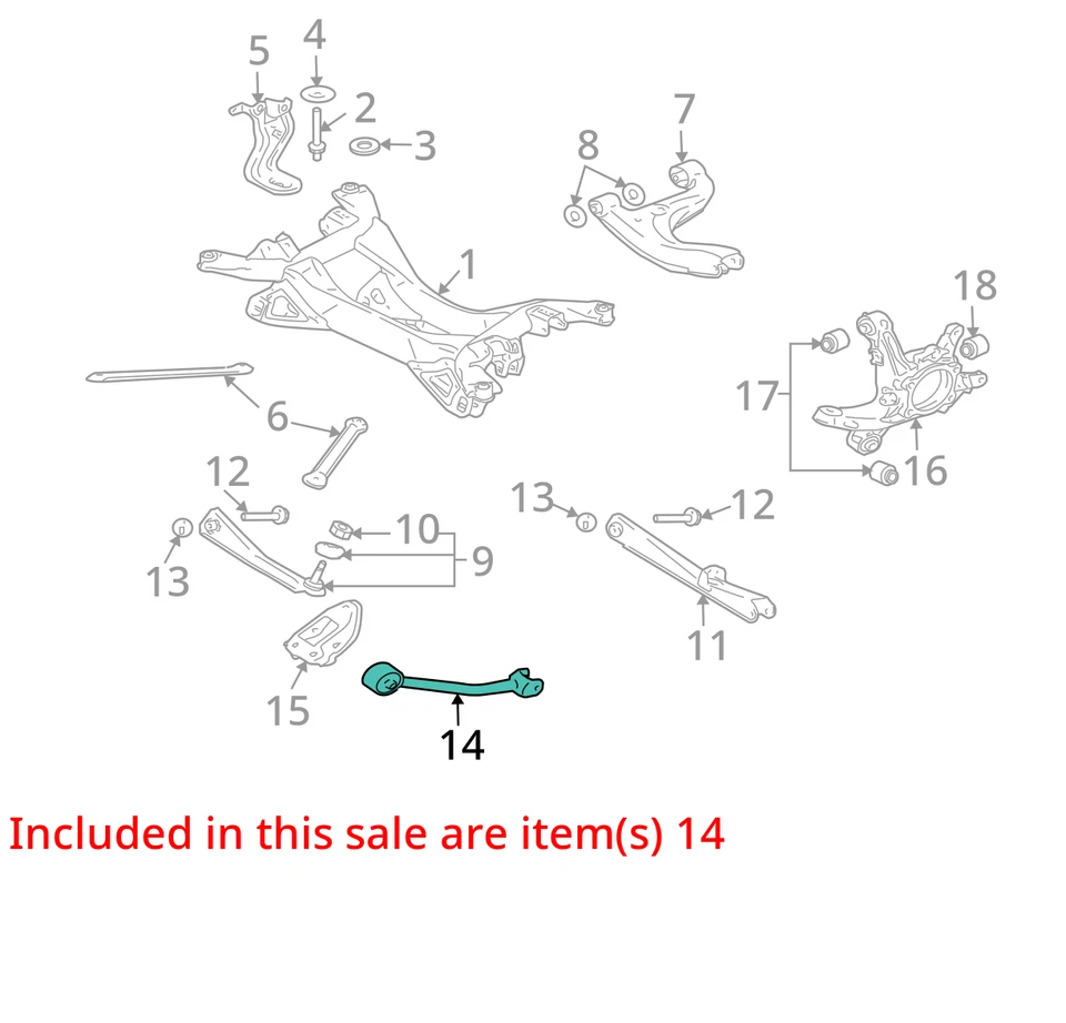 Brazo de control inferior trasero usado para: Mitsubishi Endeavor 2006 arrastre a Foto 3 de 4