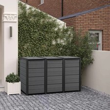 Wheelie Bin Store Triple or Double Plastic Storage Shed in Grey