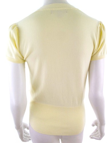 Monsoon Size 36 Ivory Buttoned Cardigan Cotton Short Sleeve Fine Knit - Picture 3 of 5