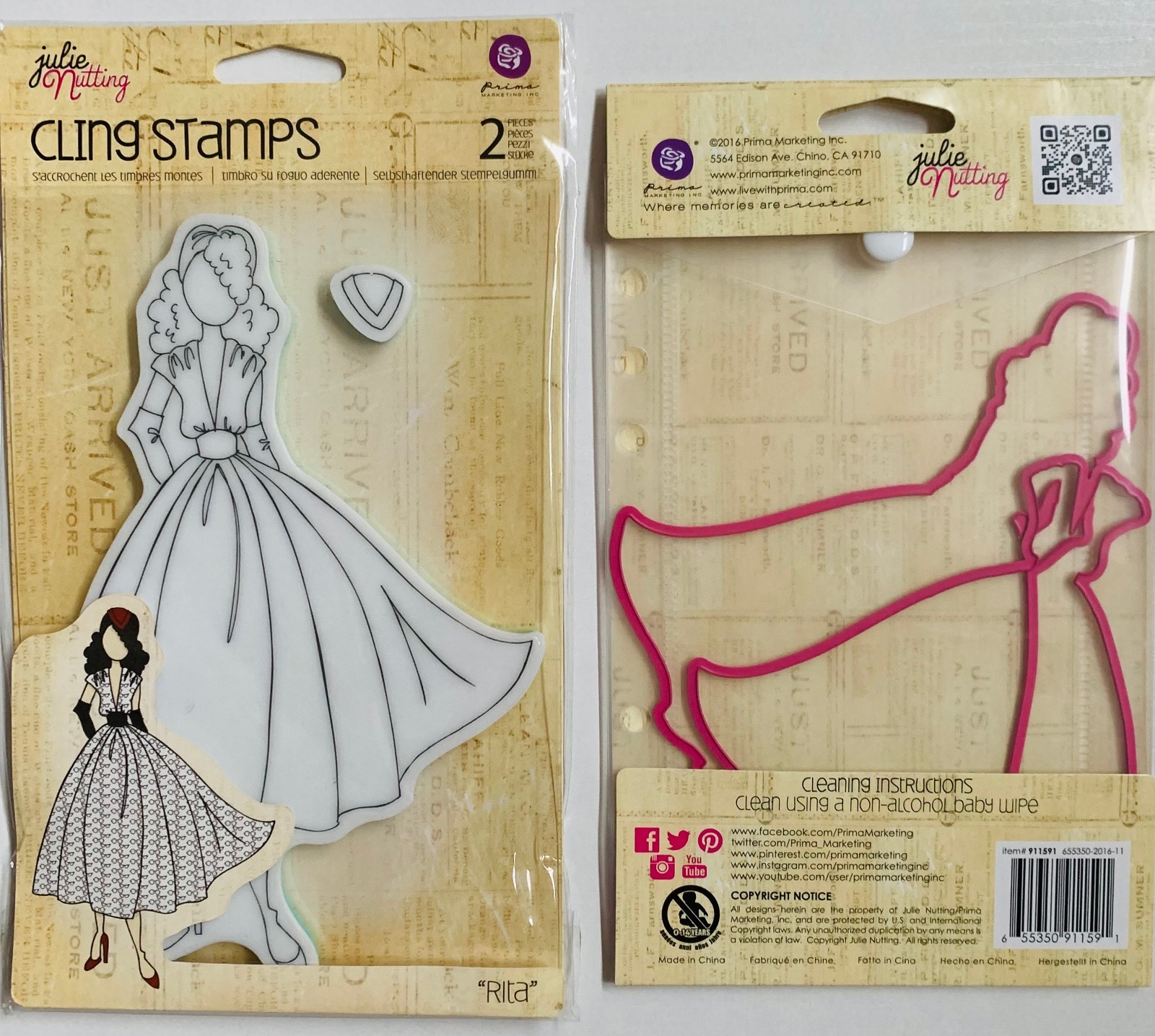 Julie Nutting Mixed Media Doll Stamp & Die Set - "RITA'