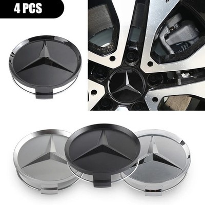 4pcs Car Wheel Center Cover Stickers Hub Cap For Mercedes Benz AMG W212 W204 W21