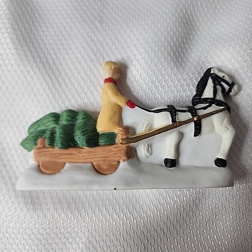 Vintage 1990 Noma Dickensville Collectable Porcelain Figurine Sleigh 6118 - Picture 2 of 7