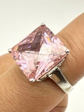Cubic Zirconia Pink 925 Sterling Silver Ring size 7