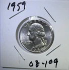 1959 25c SILVER Washington Quarter UNCIRCULATED (08-109)