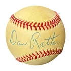 DAN RATHER SIGNED OFFICIAL NATIONAL LEAGUE BASEBALL PSA AG90303 CBS NEWS ANCHOR