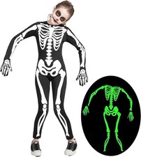Spooktacular Creations Halloween Kids L 10/12 Skeleton Costume Glow in the Dark
