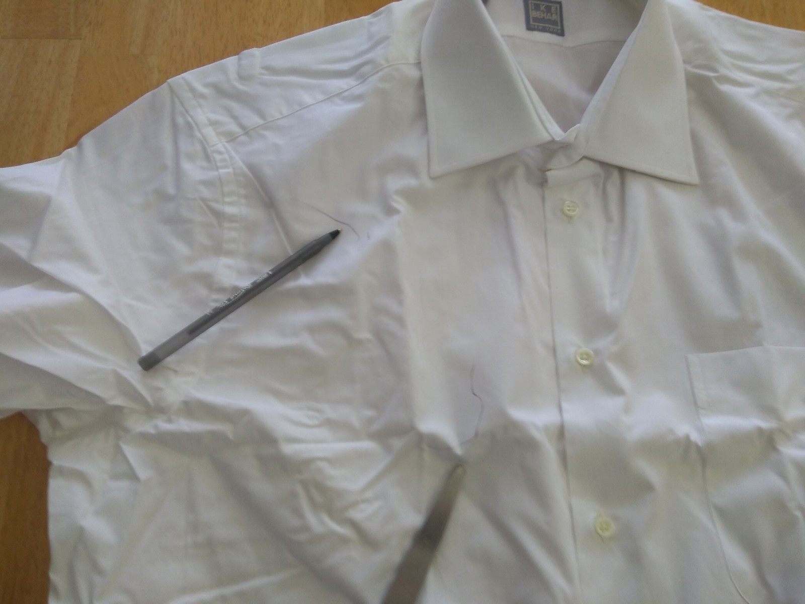 NWOT Ike Behar by Brooks Brothers White Spread Collar 17.5-34 MSRP $225