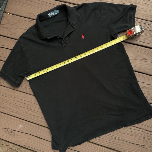 VINTAGE Polo Ralph Lauren Hemd Herren Large Schwarz Jersey Baumwolle Kurzarm " - Bild 5 von 9