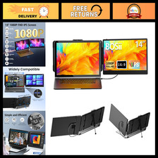 14" Dual IPS FHD 1080P Laptop Screen Extender Monitor - Portable HDMI/USB-C for