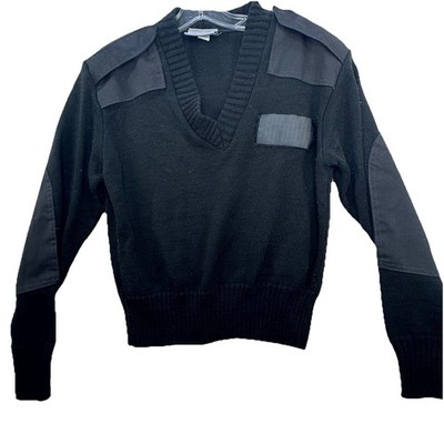 Scharf Breit Sweater Womens Small Black Knit V Neck Type II Pullover Moto USA