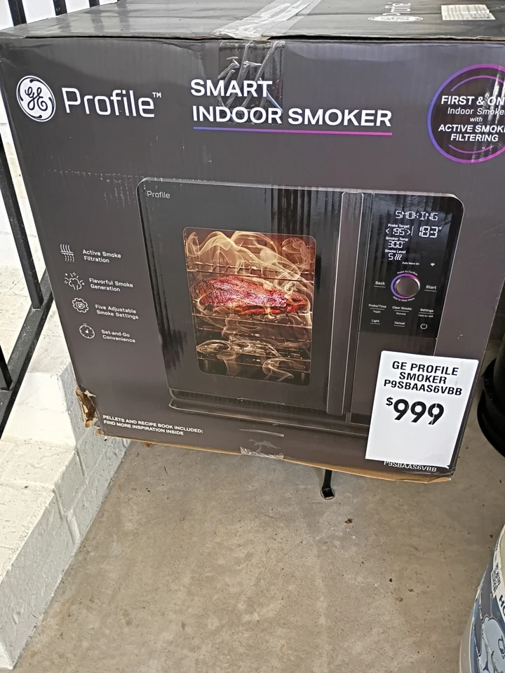 GE Profile Indoor Pellet 2.1 CU. FT / 293-SQ." Black Smart Electric Smoker -NEW! - Image 3 of 4