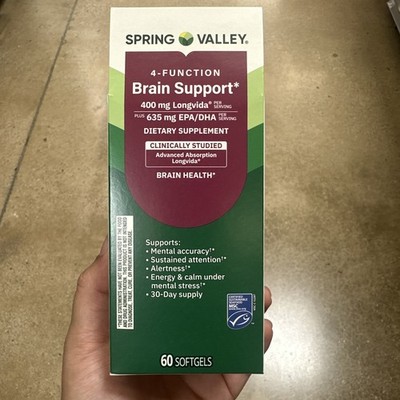 Spring Valley 4 Function Brain Support Dietary Supplement 60 Count  *FAST SHIP*