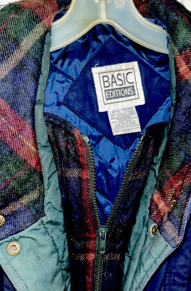 Basic Editions Blue Jacket Flannel Lined Hood Cuf… - image 4