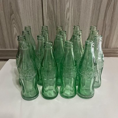 Vintage COCA COLA Bottles 6 oz Green Glass 8 Tall set of 19 bottles of Oklahoma+