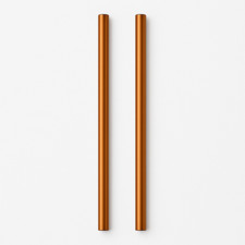 Reusable 100 Copper Drinking Straws 8"   Set of 2   Solid Metal Cocktail Straws