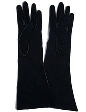 Vintage INDUSTRIA ARGENTINA Long Navy Suede Gloves XXS