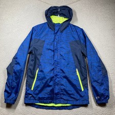 Champion Track Jacket Womens XL Blue Full Zip Hooded Lightweight FLAW