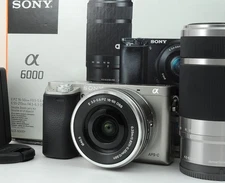 SONY Alpha A6000 W Lens Kit 16-50mm 55-210mm Digital Camera MINT [shots 408]