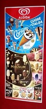 INSEGNA TABELLA METALLO  PUBBLICITARIA ALGIDA GELATI  PREZZI EURO 95X40 CM N.3