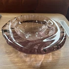 Vintage Blenko Dusty Rose/Purple Glass Trinket Dish/Ashtray Freeform Handblown