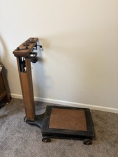 Antique Wooden Industrial Scales Feed Store Scales