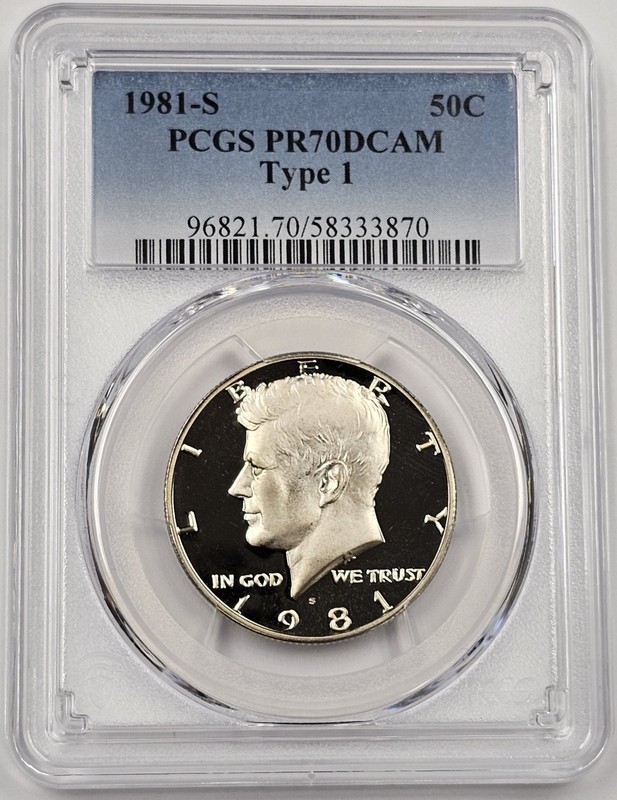 1981-S Kennedy Half Dollar Type 1 PR70 DCAM PCGS 