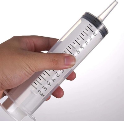 2 Pack Large Syringes (150 ML), Large Plastic Garden Industrial Syringes for Sci
