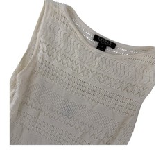 Lauren Ralph Lauren Cream Crochet Knit Sleeveless Fit Flare Dress Womens Boho