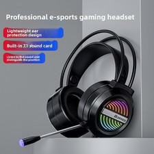 Gaming Headset With Mic Wired 50mm Over Ear RGB USB 7.1 3.5mm Headphones