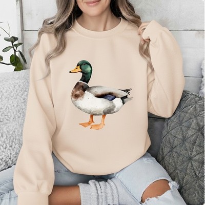 Stockente Aquarell Kunst Damen Sweatshirt Stockente Ente Geschenk für Sie