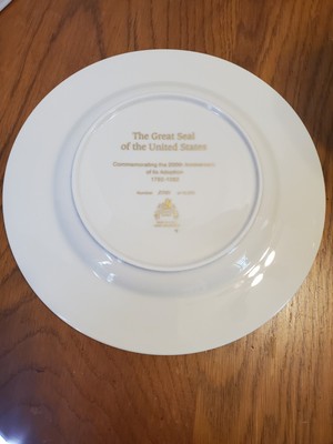 1982 PICKARD GREAT SEAL OF US 200th COMMEMORATIVE PLATE & BOX