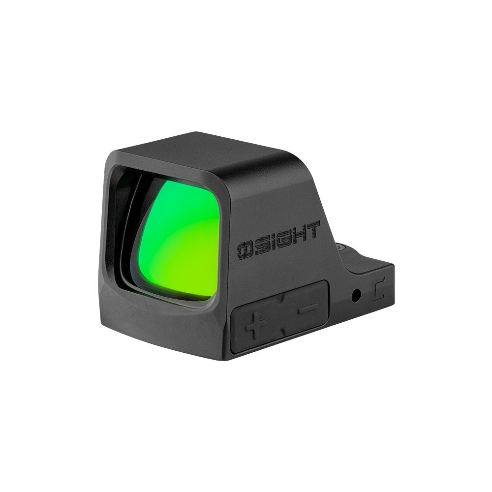Osight C Green Dot Open Reflex Optic with Replaceable Side-Loading Battery.