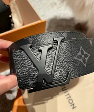 LOUIS VUITTON BELT 100 AUTHENTIC LEATHER M-L SIZE WOMEN'S MEN'S BLACK CLASSIC