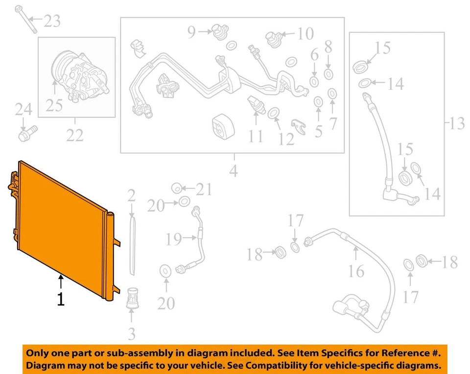 Condensador de CA sin enfriador de transmisión auxiliar compatible con 08-15 LR2 2580652 Foto 3 de 4