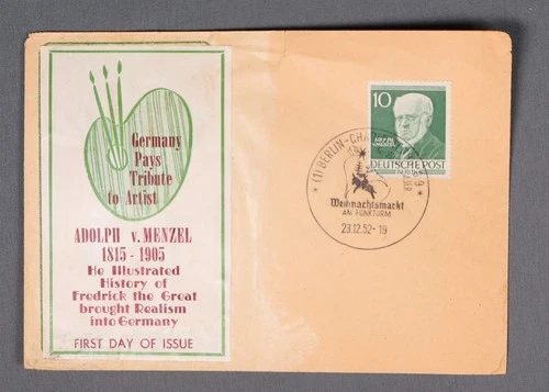 MayfairStamps Germany FDC 1952 Adolph Menzel Artist First Day Cover aaw_72449