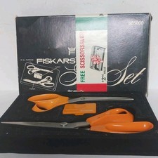 Fiskars Scissor Set - 8" All Purpose, Pinker  Tuner in storage tray