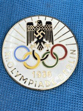 1936 Berlin Germany Olympics Enamel Pinback Badge OSANG DRESDEN Vintage RARE HTF