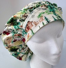 Campsite Print Size Large Medical Bouffant Scrub Cap Surgery Hat