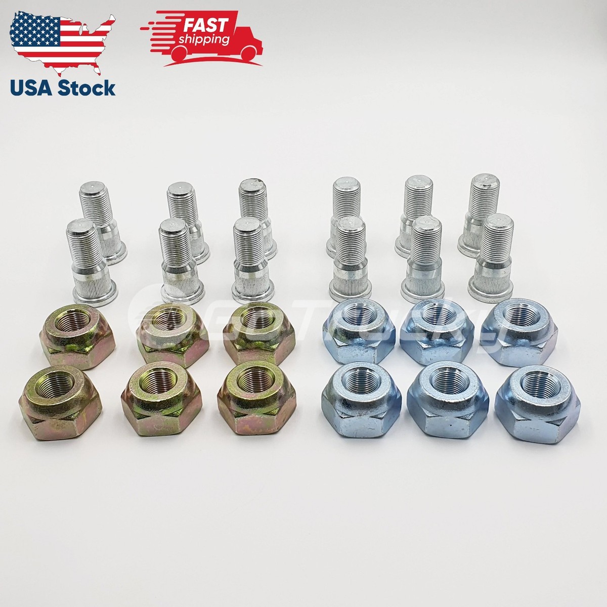 riro✩︎⡱ 12x Wheel Nut + Stud Front 6 Right + 6 Left for ISUZU NPR NQR NPR