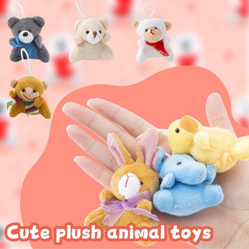 56 Pack Mini Plush Animal Toy Bulk Cute Small Stuffed Animals Keychain - Picture 2 of 5
