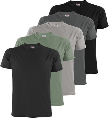 ALPIDEX Herren T-Shirts 5Er Set Rundhals 100% Baumwolle Einfarbig Shirts Basic S