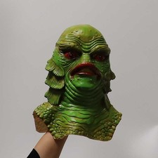 Halloween Animal Fish Head Mask Creature from Black Lagoon Overhead Latex Helmet