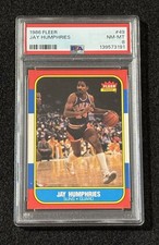 1986 Fleer Jay Humphries ROOKIE Basketball Card #49 PSA 8 (NM-MT). rookie card picture