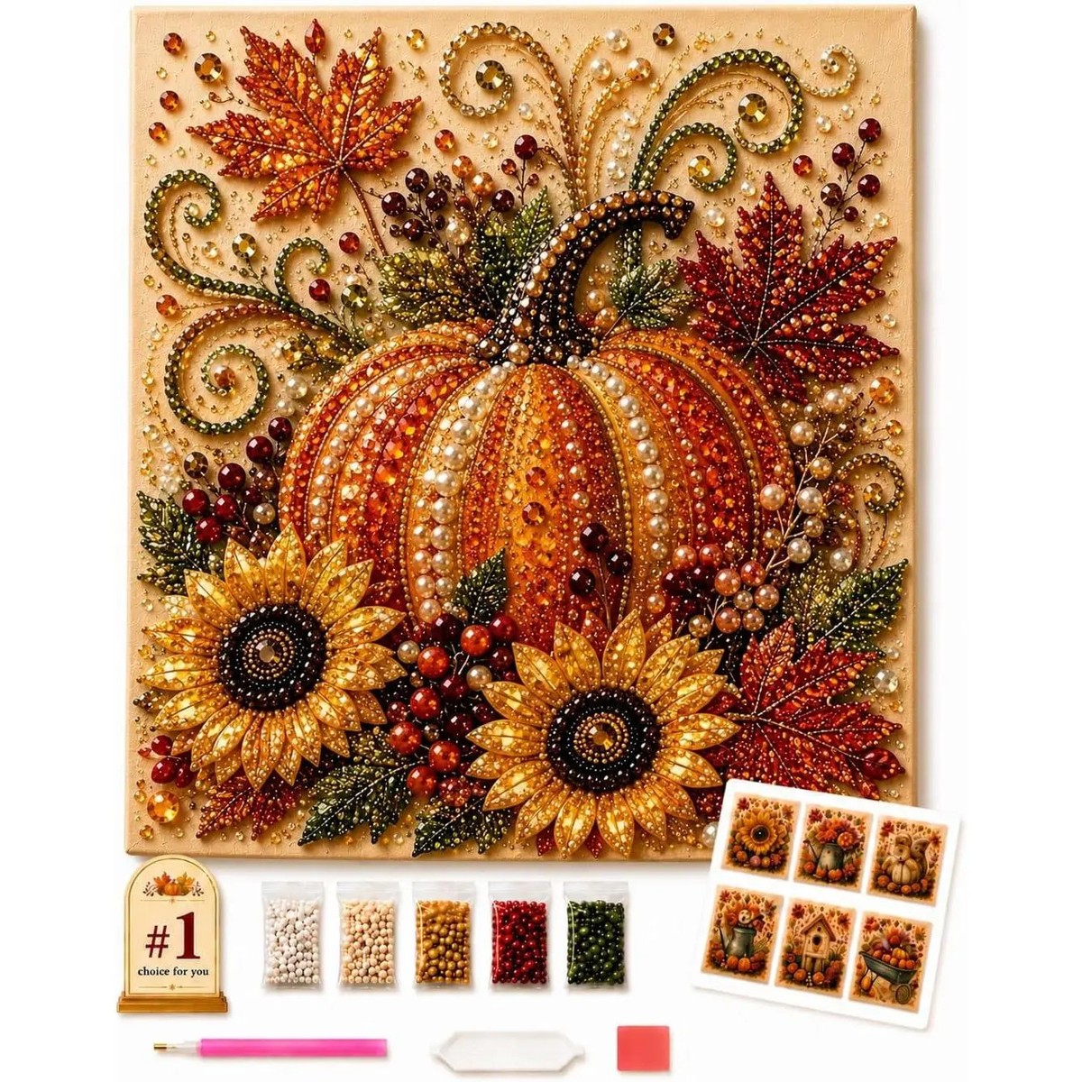 Pearl Painting Kit - Pearl Art Diy Kits for Adults Autumn Pumpkin Autumn