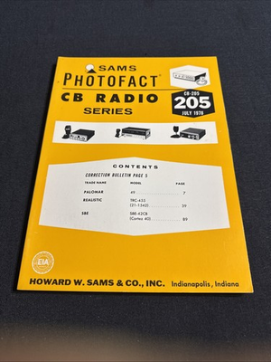 #ad SAMS Photofact CB Radio Series Manual CB 205 July 1978 $7.99