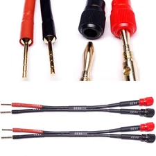 CNCESS CESS-049 Banana Plug to Pin Type Adapter, Screw Black & Red 